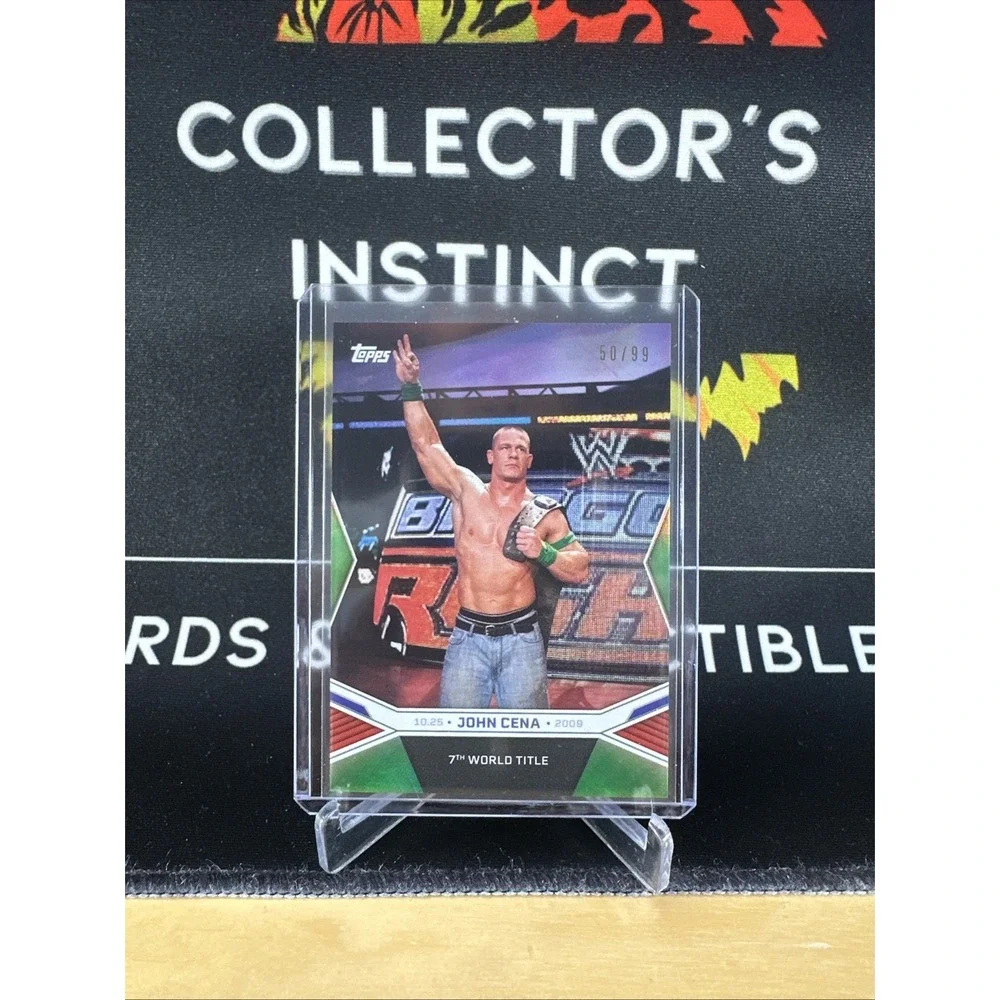 2025 Topps John Cena Commemorative Collection 7th World Title Green #9 /99